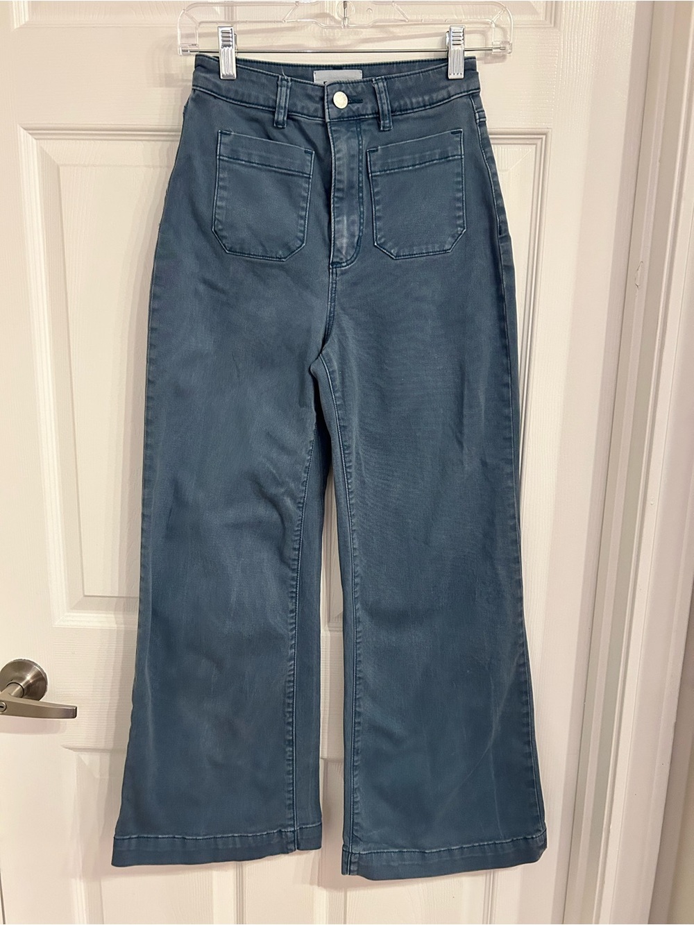 High-Waist Wide Leg Pant — Teal Blue